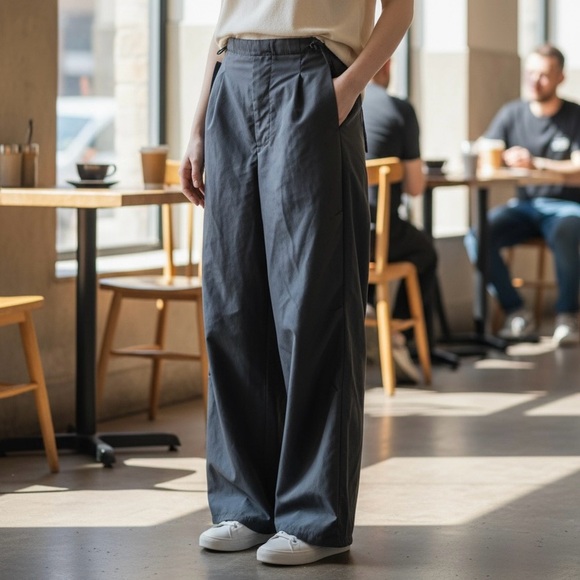 SHEIN Pants - 🌻Y2k ICON Black‎ Drawstring Parachute Pants in Black XS